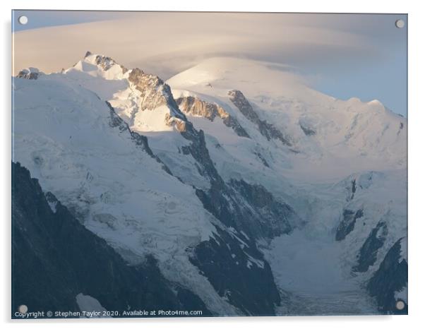 Mont Blanc sunrise Acrylic by Stephen Taylor