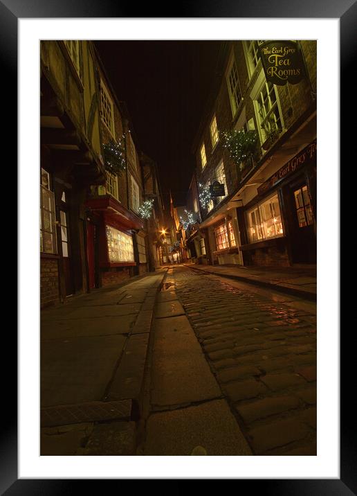 Outdoor street Framed Mounted Print by simon sugden