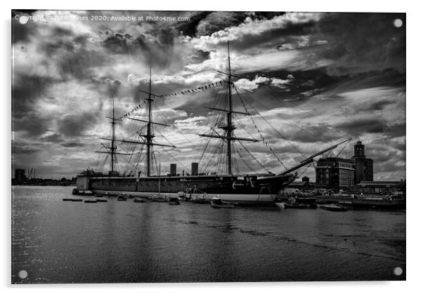 HMS Warrior Acrylic by Peter Jones