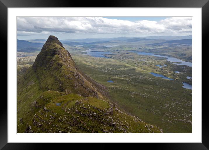 Suilven Summit Framed Mounted Print by Derek Beattie