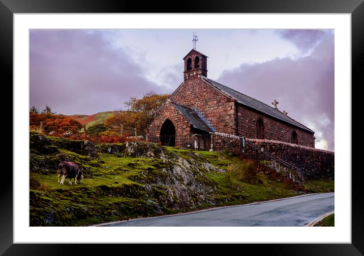 St James Church, Buttermere, Cumbria, England Framed Mounted Print by Maggie McCall