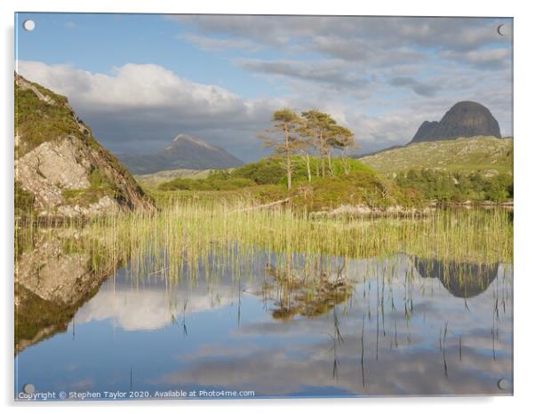 Loch Druim Suardalain Acrylic by Stephen Taylor