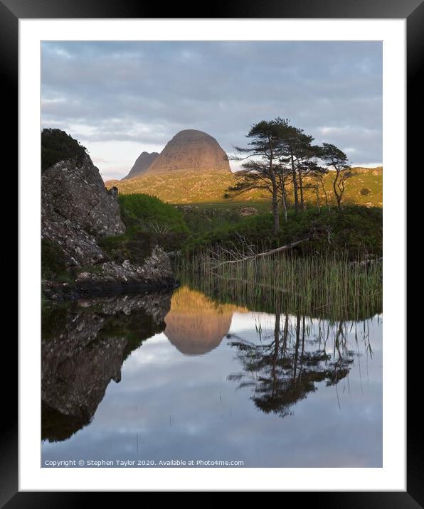 Loch Druim Suardalain Sunset Framed Mounted Print by Stephen Taylor