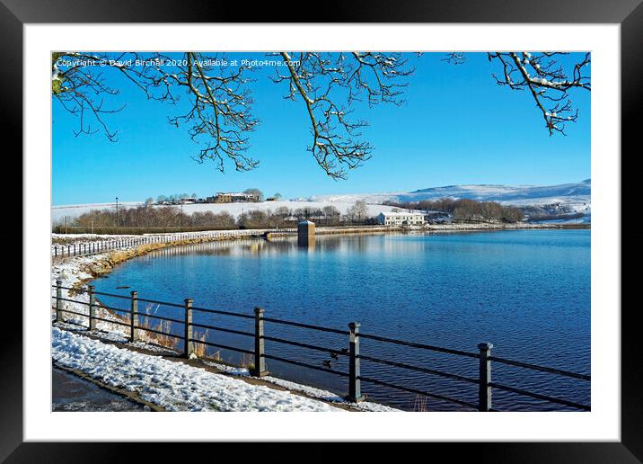 Winter at Hollingworth Lake. Framed Mounted Print by David Birchall