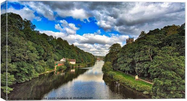 Durham castle and river Canvas Print by John Biggadike