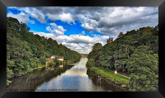 Durham castle and river Framed Print by John Biggadike