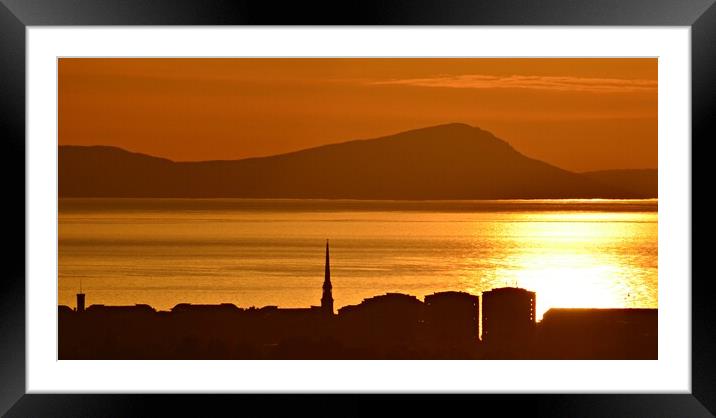 Ayr cityscape skyline at sunset Framed Mounted Print by Allan Durward Photography