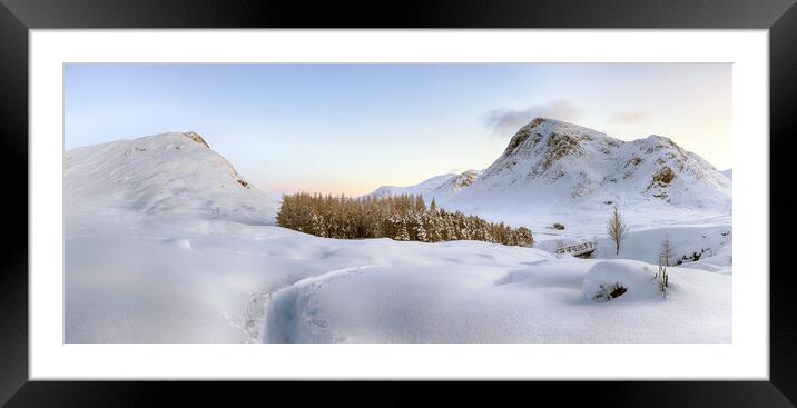 Glencoe Winter Landscape - West Highland Way Framed Mounted Print by Grant Glendinning