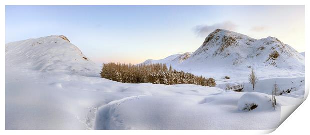 Glencoe Winter Landscape - West Highland Way Print by Grant Glendinning