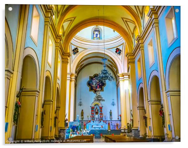 Basilica Altar San Agustin Church Puebla Mexico Acrylic by William Perry