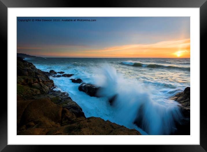 Breaking Over Framed Mounted Print by Mike Dawson