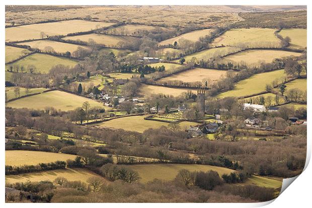 Widecombe in The Moor Print by Pete Hemington