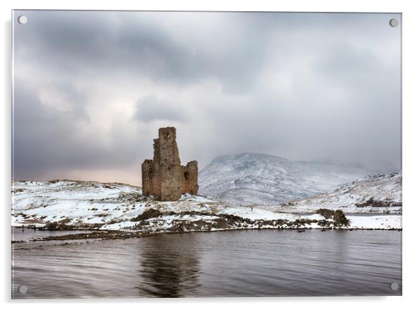 Ardvreck Castle in Winter Acrylic by Grant Glendinning