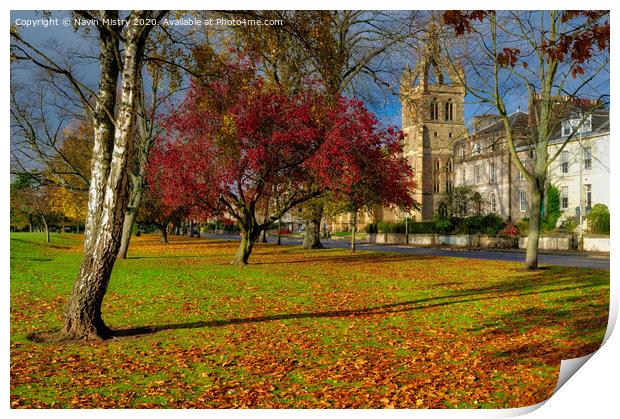 Autumn Colours, South Inch, Perth Print by Navin Mistry