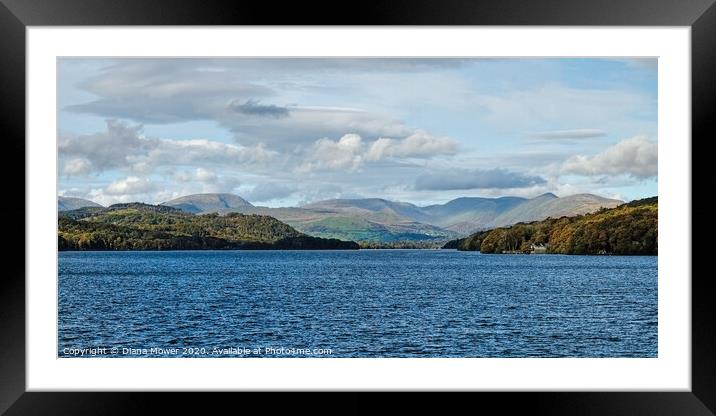 Windermere and The Fairfield Horseshoe Framed Mounted Print by Diana Mower