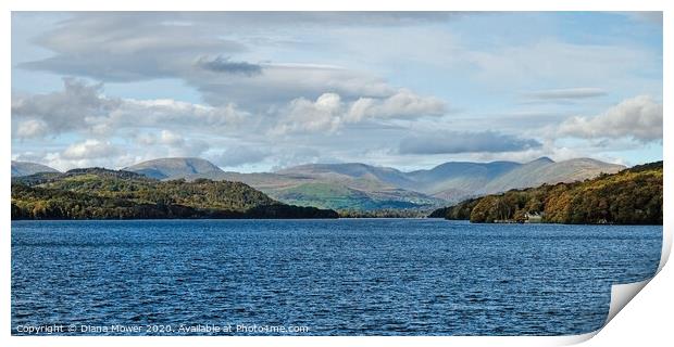 Windermere and The Fairfield Horseshoe Print by Diana Mower