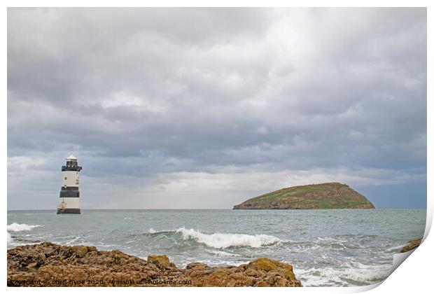 Puffin Island Lighthouse 4 Print by chris hyde
