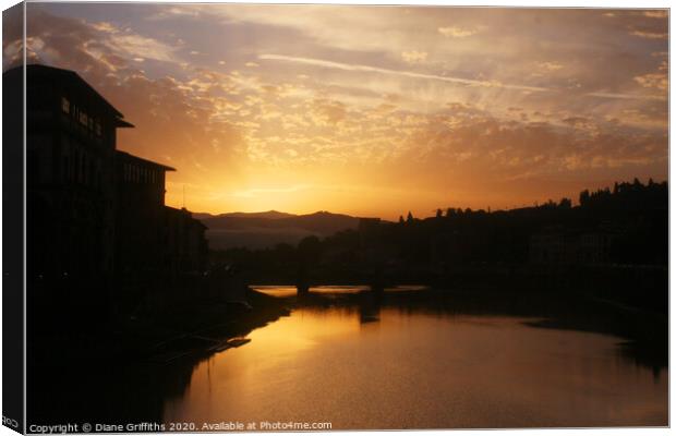 Florence Sunset Canvas Print by Diane Griffiths