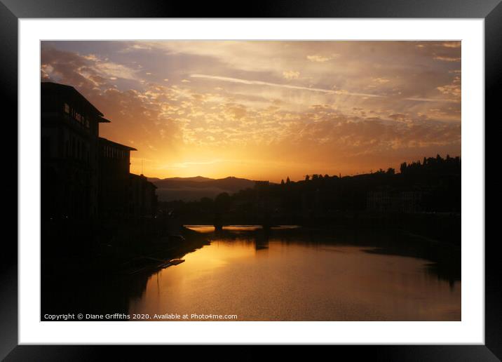 Florence Sunset Framed Mounted Print by Diane Griffiths