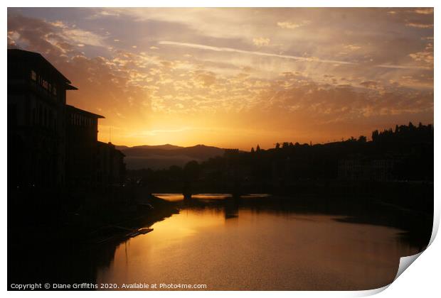 Florence Sunset Print by Diane Griffiths