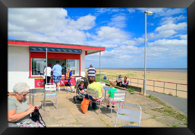 Beach cafe on the seafront at Chapel St. Leonards in Lincolnshire.  Framed Print by john hill