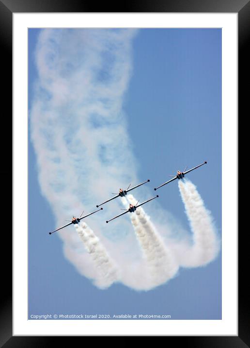 IAF Fouga Magister aerobatics display Framed Mounted Print by PhotoStock Israel