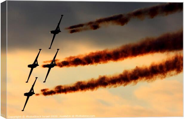 IAF Fouga Magister aerobatics display Canvas Print by PhotoStock Israel