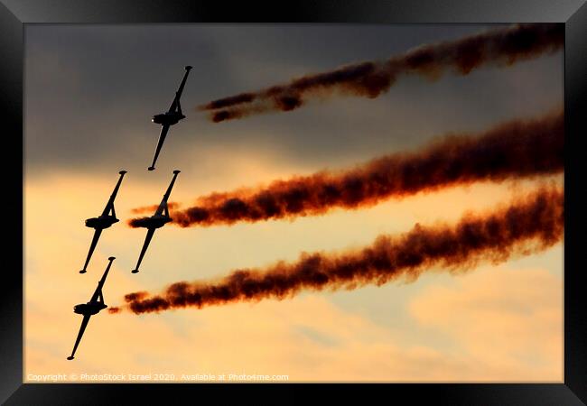 IAF Fouga Magister aerobatics display Framed Print by PhotoStock Israel