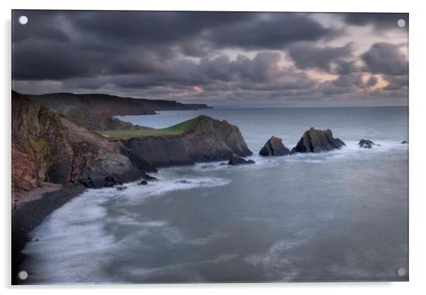 Screda point Hartland quay Devon Acrylic by Eddie John