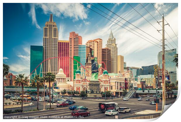 New York New York - Las Vegas Print by Craig Doogan