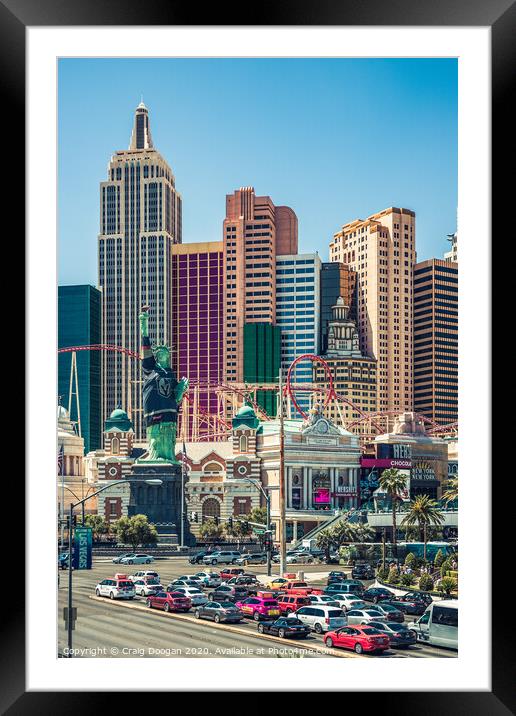 New York New York - Las Vegas Framed Mounted Print by Craig Doogan