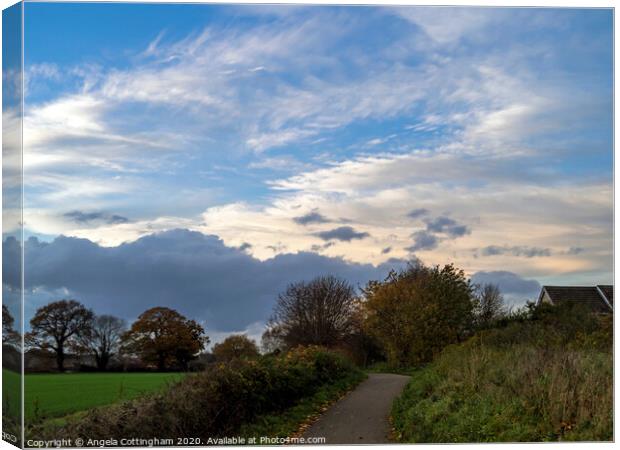 Beautiful Clouds over Bishopthorpe Canvas Print by Angela Cottingham