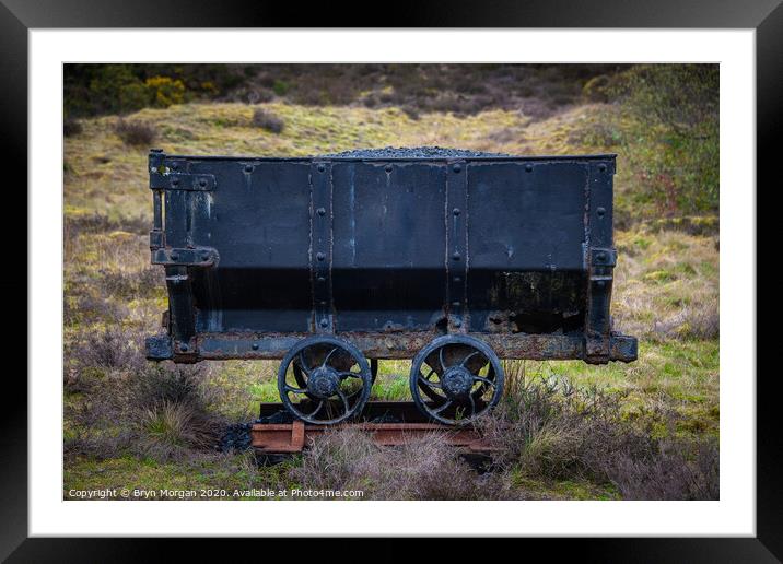 Coal wagon in Wales Framed Mounted Print by Bryn Morgan
