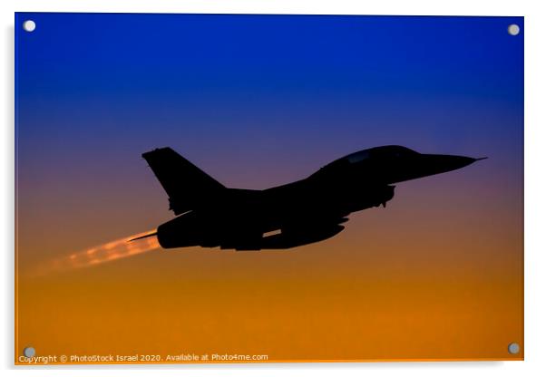  IAF F-16B Fighter jet Acrylic by PhotoStock Israel