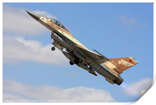  IAF F-16A Fighter jet Print by PhotoStock Israel