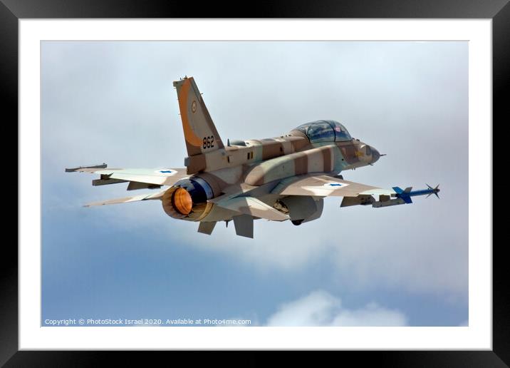 IAF F-16I Fighter jet Framed Mounted Print by PhotoStock Israel