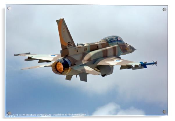  IAF F-16I Fighter jet Acrylic by PhotoStock Israel