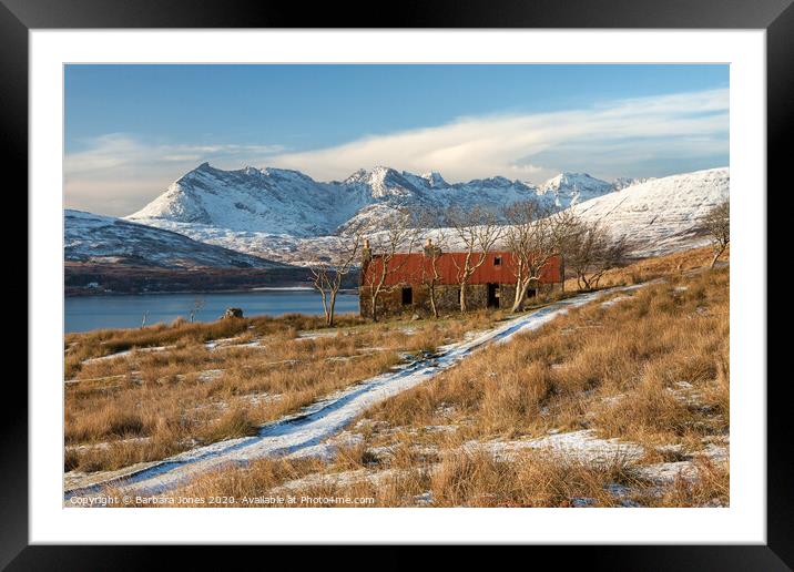  Suisnish Ruin in Winter Isle of Skye. Framed Mounted Print by Barbara Jones