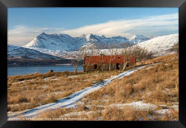  Suisnish Ruin in Winter Isle of Skye. Framed Print by Barbara Jones