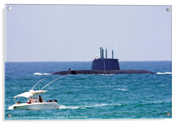 Israeli Navy Dolphin class submarine  Acrylic by PhotoStock Israel
