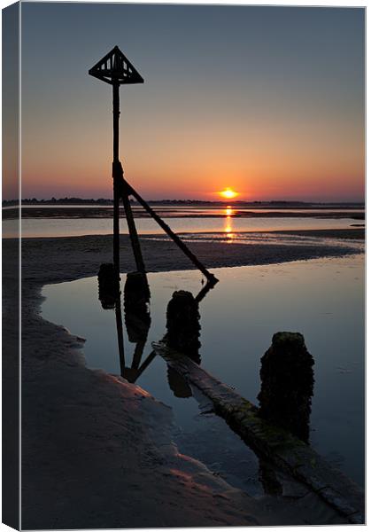 West Wittering Sunset Canvas Print by Ashley Chaplin