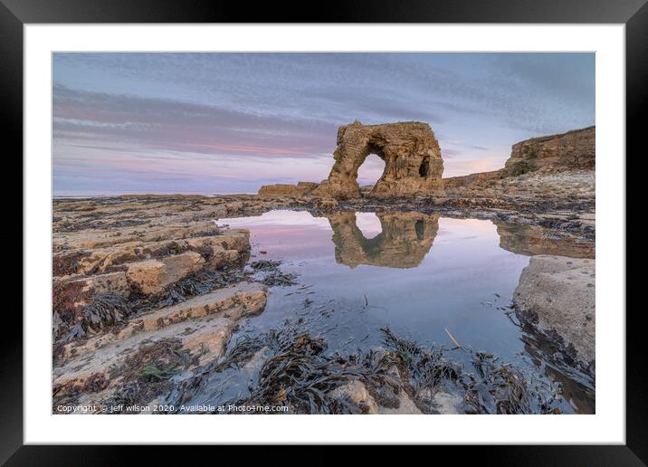 Sea arch reflection  Framed Mounted Print by jeff wilson