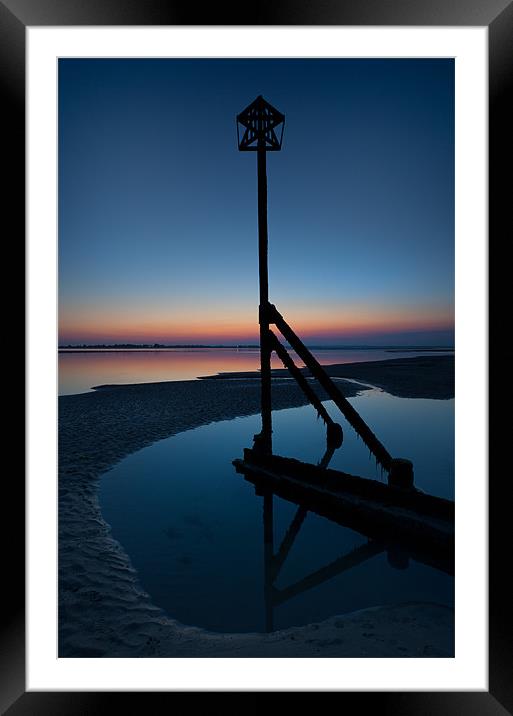West Wittering Dusk Framed Mounted Print by Ashley Chaplin