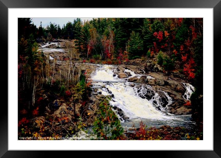 Forest Waterfall Framed Mounted Print by Elaine Manley