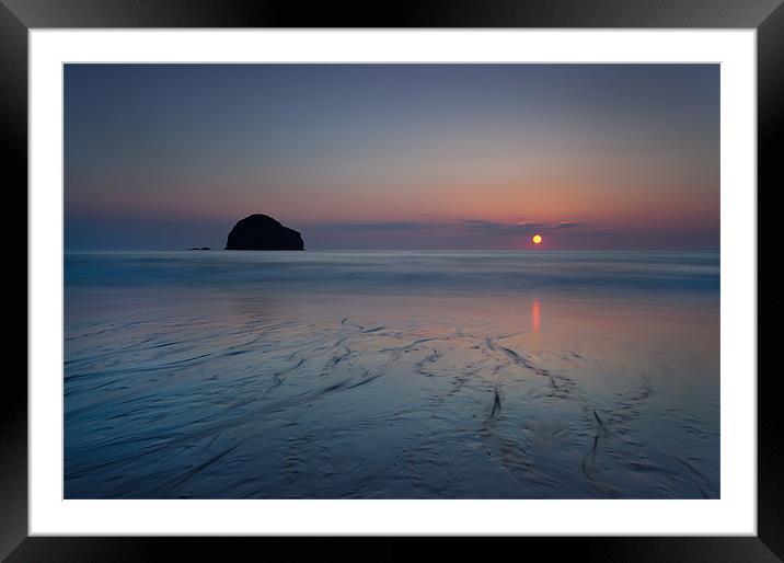 Gull Rock Sunset, Trebarwith Strand Framed Mounted Print by Ashley Chaplin