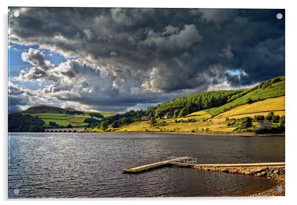 Storm Clouds Gathering over Ladybower  Acrylic by Darren Galpin