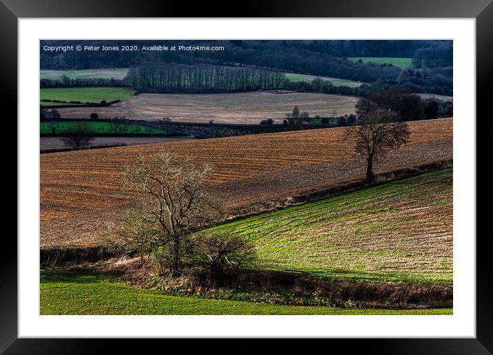 Chiltern view Framed Mounted Print by Peter Jones