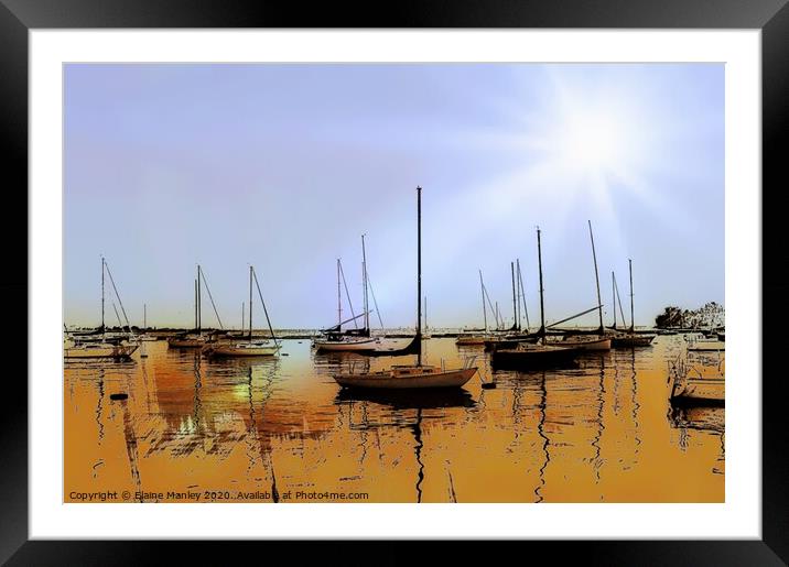Sail Boats Framed Mounted Print by Elaine Manley