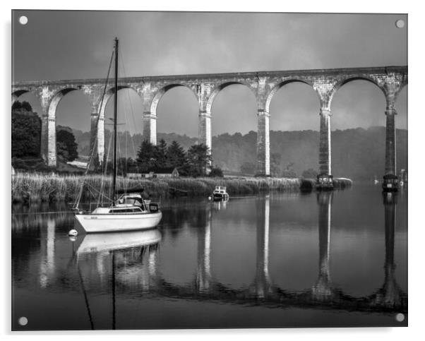 Calstock Viaduct & River Tamar Acrylic by Darren Galpin