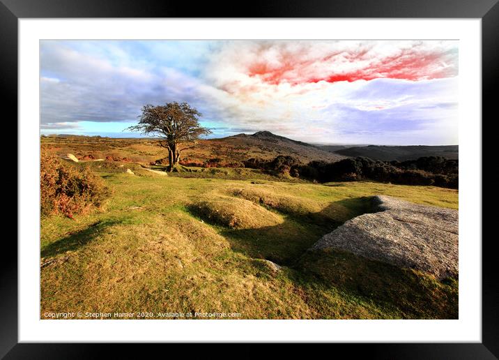 Fiery Skies of Dartmoor Framed Mounted Print by Stephen Hamer